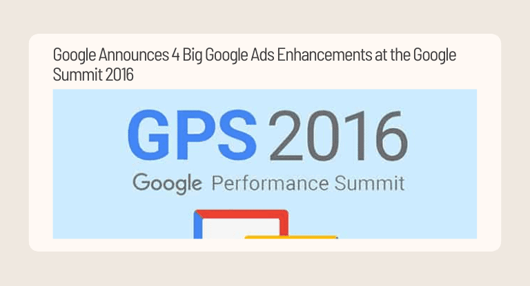 Google Announces 4 Big Google Ads Enhancements at the Google Summit 2016 - Banner