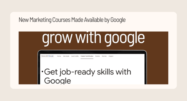 New Marketing Courses Made Available by Google - Banner