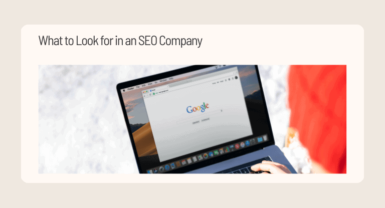 What to Look for in an SEO Company - Banner